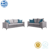 canapea Set 2 canapele cu 2 locuri Verona x2 Gri deschis 225x93x100 cm