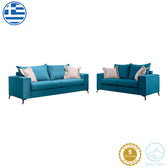 canapea Set 2 canapele cu 2 locuri Verona x2 Albastru 225x93x100 cm