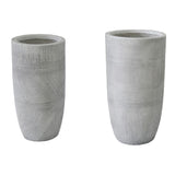 Set 2 Ghivece Ceramice Negani, Gri Deschis, Ceramică, Compacte - Transformă-ți casa cu stil!, 34x34x63 cm