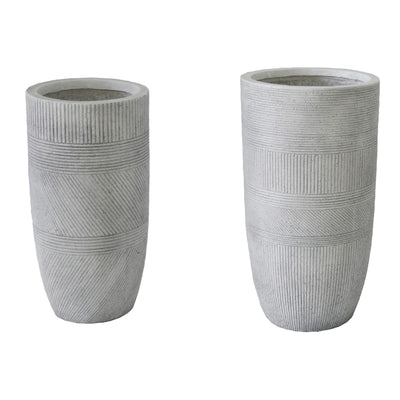 Jardiniere Set 2 Ghivece Ceramice Negani, Gri Deschis, Ceramică, Compacte - Transformă-ți casa cu stil!