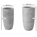Set 2 Ghivece Ceramice Negani, Gri Deschis, Ceramică, Compacte - Transformă-ți casa cu stil!, 34x34x63 cm, imagine suplimentara