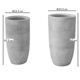 Set 2 Ghivece Ceramice Negani, Gri Deschis, Ceramică, Compacte - Transformă-ți casa cu stil!, 34x34x63 cm