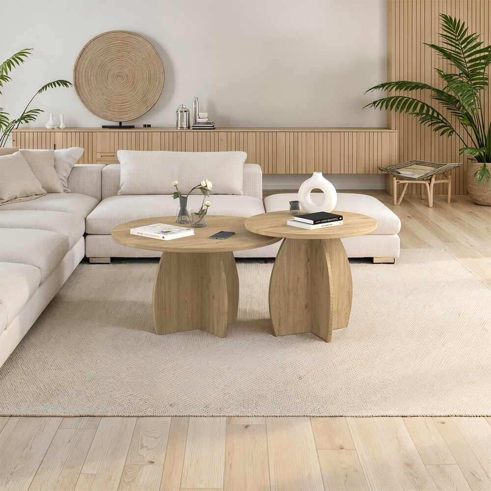 Set 2 Masute Cafea Adore Bohem, Stejar, 100x50x100 cm