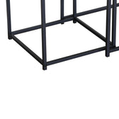 Set 2 masute de cafea din MDF, efect marmura neagra, cadru metalic negru, detaliu finisaj, MDF, metal, pentru living