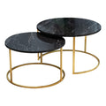masuta de cafea Set 2 masute de cafea Solme Negru 75x75x45 cm