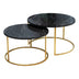 masuta de cafea Set 2 masute de cafea Solme Negru 75x75x45 cm