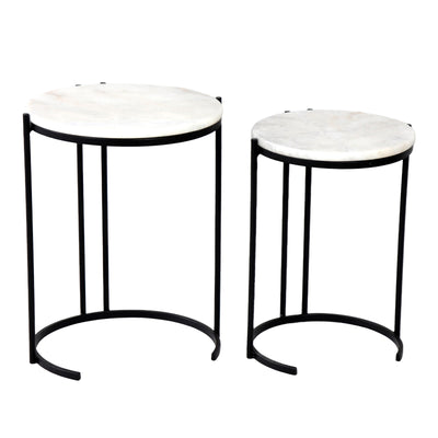 masuta de cafea Set 2 masute laterale Luxere Negru 40x40x54 cm