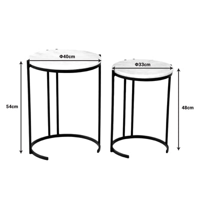 Set 2 masute laterale Luxere, Negru, 40x40x54 cm, imagine suplimentara