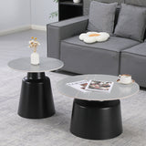 Mese de cafea Dualis, Set 2 piese, 70x70x38 cm - Gri