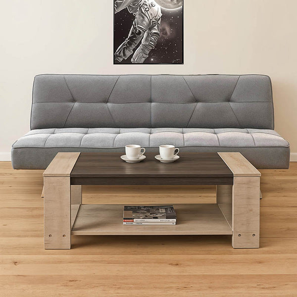 Set 2 piese mobilier pentru living Pulse, Tapițerie Textilă, Gri, 175x83x74 cm