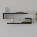 Set 2 rafturi de perete Eldo, Negru, 60x19x15 cm, imagine suplimentara