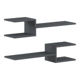 Set 2 rafturi de perete Sumpa, Alb, 65x20x18 cm - Antracit