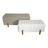 Set 2 tabureti cu spatiu depozitare Daph Bej 110x46x45 cm