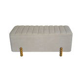 Set 2 tabureti cu spatiu depozitare Daph, Bej, 110x46x45 cm, imagine suplimentara