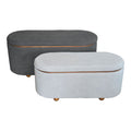 Set 2 tabureti cu spatiu depozitare Tara Gri deschis 110x45x48 cm
