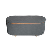 Set 2 tabureti cu spatiu depozitare Tara, Gri deschis, 110x45x48 cm, imagine suplimentara