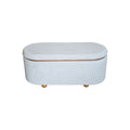 Set 2 tabureti cu spatiu depozitare Tara, Gri deschis, 110x45x48 cm, detaliu produs