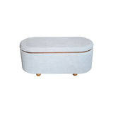 Set 2 tabureti cu spatiu depozitare Tara, Gri deschis, 110x45x48 cm