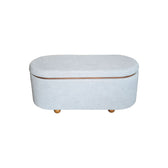 Set 2 tabureti cu spatiu depozitare Tara, Gri deschis, 110x45x48 cm, detaliu produs
