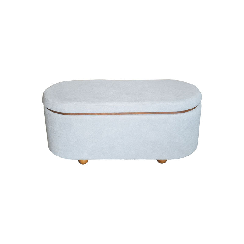 Set 2 tabureti cu spatiu depozitare Tara, Gri deschis, 110x45x48 cm, detaliu produs