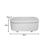 Set 2 tabureti cu spatiu depozitare Tara, Gri deschis, 110x45x48 cm, foto produs