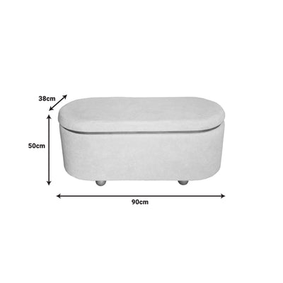 Set 2 tabureti cu spatiu depozitare Tara, Gri deschis, 110x45x48 cm, foto produs