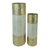 Accesoriu Decorativ Set 2 vaze Tripo Auriu 20x20x61 cm