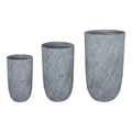 Jardiniere Set 3 ghivece decorative ceramice Anteria, gri, ceramica, variate