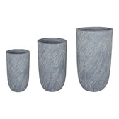 Jardiniere Set 3 ghivece decorative ceramice Anteria, gri, ceramica, variate