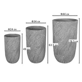 Set 3 ghivece decorative ceramice Anteria, gri, ceramica, variate, 44x44x79 cm, imagine suplimentara