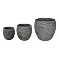 Jardiniere Set 3 ghivece Dortu, stil antic, ceramică, gri