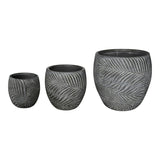 Set 3 ghivece Dortu, stil antic, ceramică, gri, 56x56x55 cm
