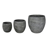 Jardiniere Set 3 ghivece Dortu, stil antic, ceramică, gri