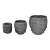 Jardiniere Set 3 ghivece Dortu, stil antic, ceramică, gri