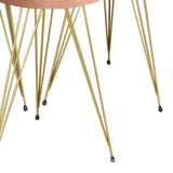 Măsuțe laterale Wakmi, Set 3 piese, 33x33x55 cm - Natural-Auriu