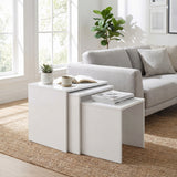 Set 3 Masute Cafea Zigon Adore, 55x47x40 cm - Alb