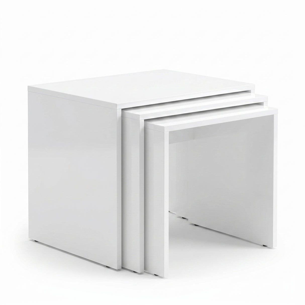 Set 3 Masute Cafea Zigon Adore, 55x47x40 cm - Alb