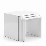 Set 3 Masute Cafea Zigon Adore, 55x47x40 cm - Alb