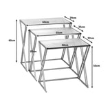 Set 3 masute de cafea Pitche, Auriu, 80x37x123 cm