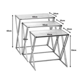 Set 3 masute de cafea Pitche, Auriu, 80x37x123 cm, imagine suplimentara