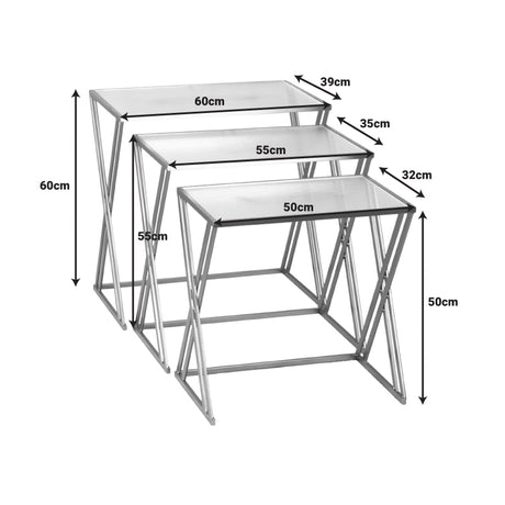 Set 3 masute de cafea Pitche, Auriu, 80x37x123 cm