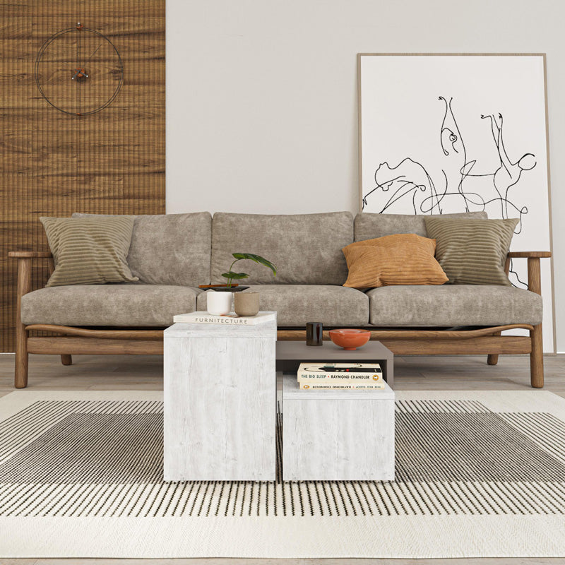Set 3 masute Kantar, Alb, 65x30x39 cm, detaliu produs
