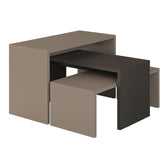 masuta de cafea Set 3 masute Kantar, Antracit-Maro, 65x30x39 cm