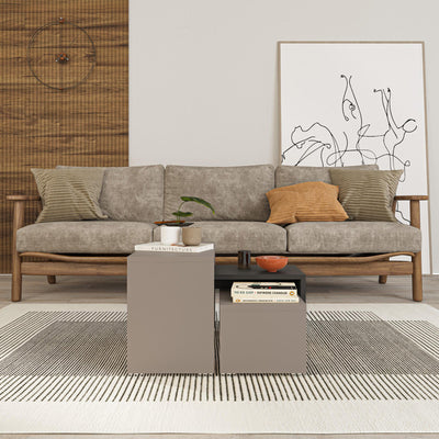 Set 3 masute Kantar, Antracit-Maro, 65x30x39 cm, detaliu produs