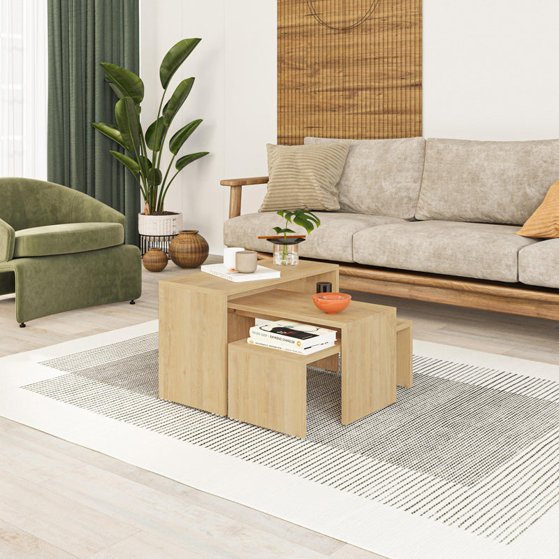 Set 3 masute Kantar, Natural, 65x30x39 cm, imagine suplimentara
