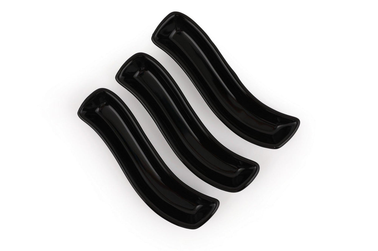 Set 3 Platouri Olivier, Ceramica, Negru, 18 cm