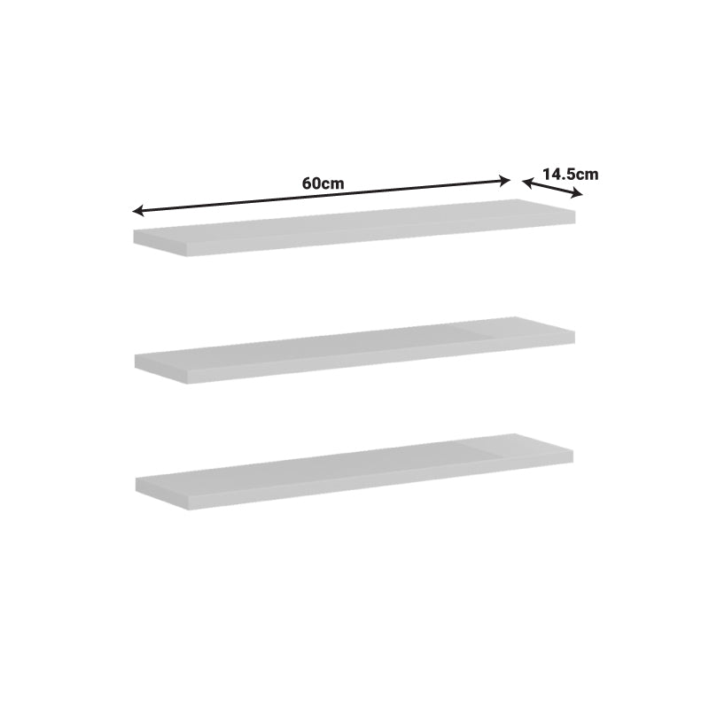 Set 3 rafturi de perete Divar, Alb, 60x14 cm - Alb