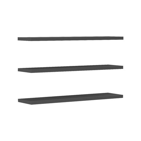 Set 3 rafturi de perete Divar, Gri, 60x14 cm