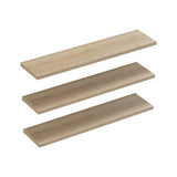 Set 3 rafturi de perete Divar, Alb, 60x14 cm - Stejar