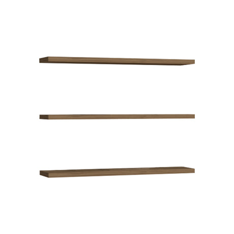 Set 3 rafturi de perete Edna, Nuc, 60x14 cm